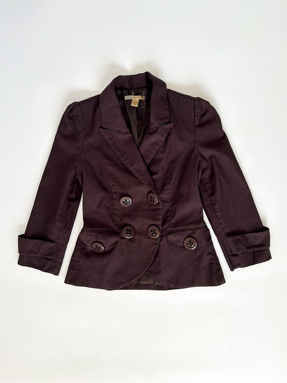 Double-Breasted Women's Blazer Jacket in Deep Brown